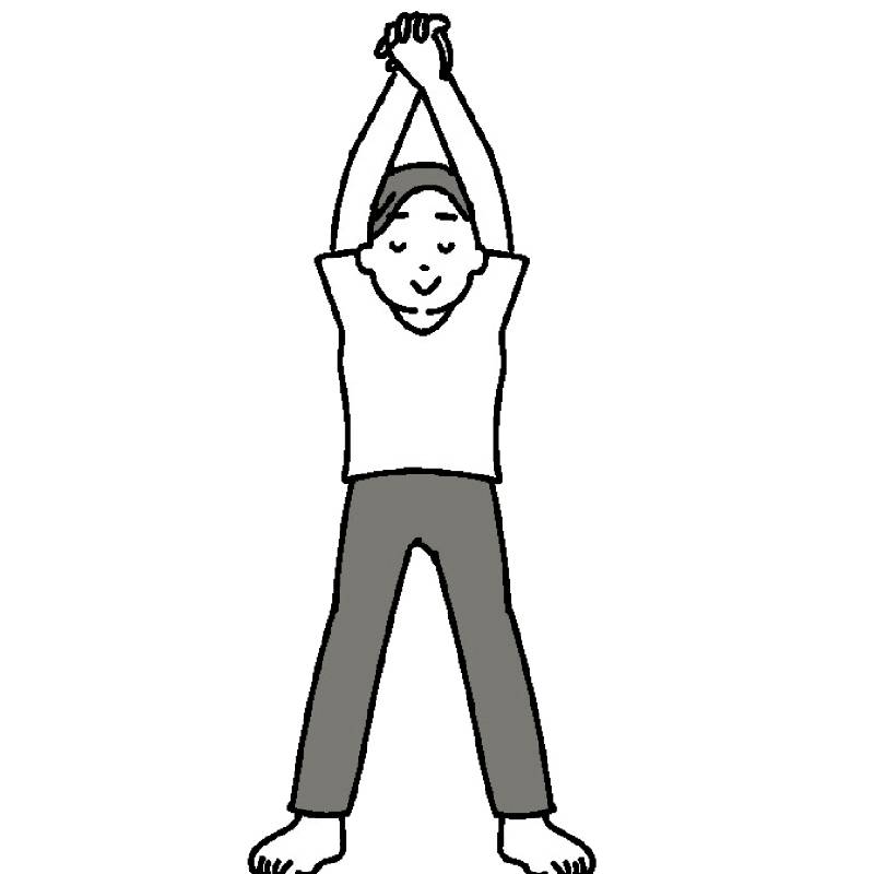 肺を膨らませるイメージで息を吸う（イラスト／藤井昌子）