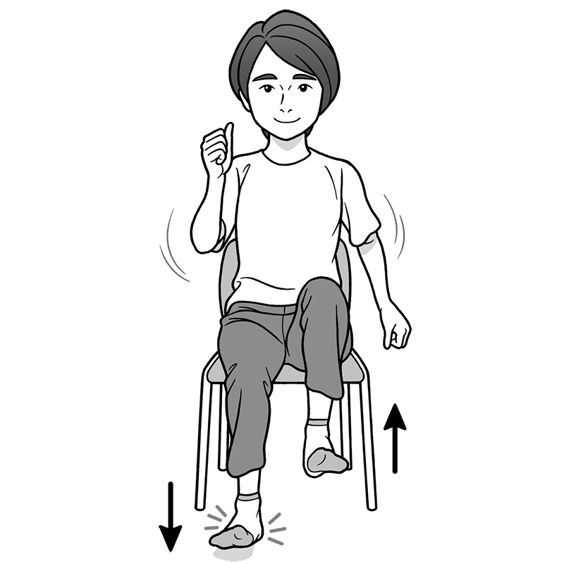 「トン」腕は自然に振る、かかと（イラスト／勝山英幸）