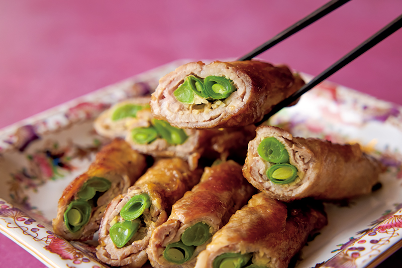 しょうがをたっぷり食べるレシピ「豚肉の中華風しょうがロール焼き」