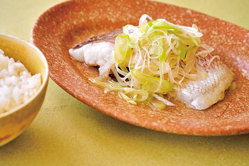 「白身魚のねぎ蒸し」