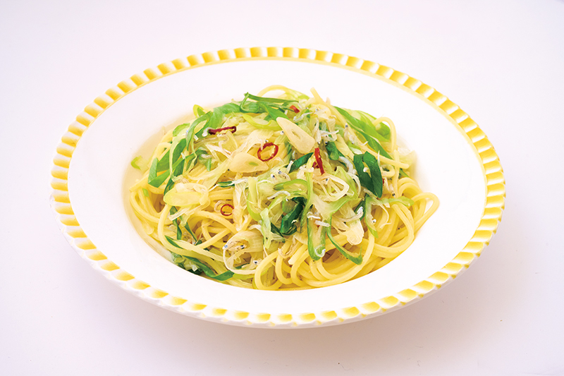 「ねぎとじゃこのパスタ」