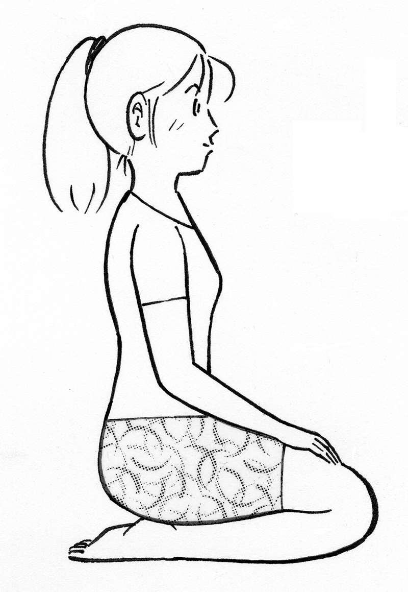 リラックスして座る（イラスト／黒木督之）