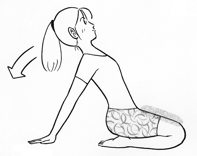 手をついて後ろに倒れる（イラスト／黒木督之）