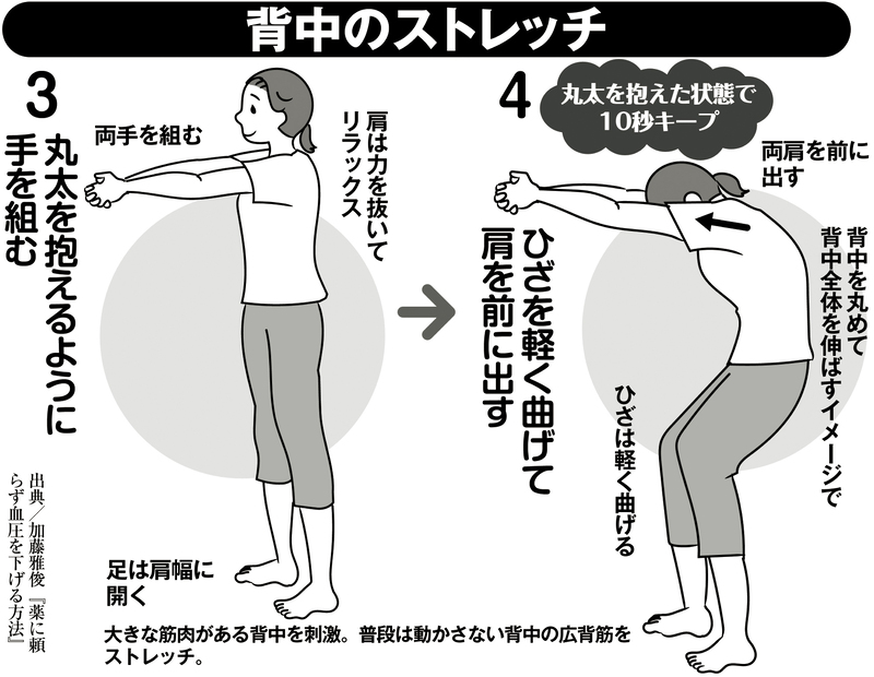 背中のストレッチ