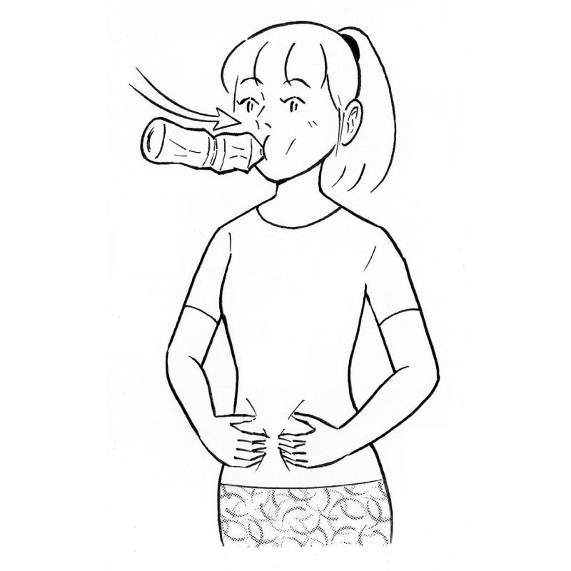 ペットボトル呼吸法（イラスト／黒木督之）