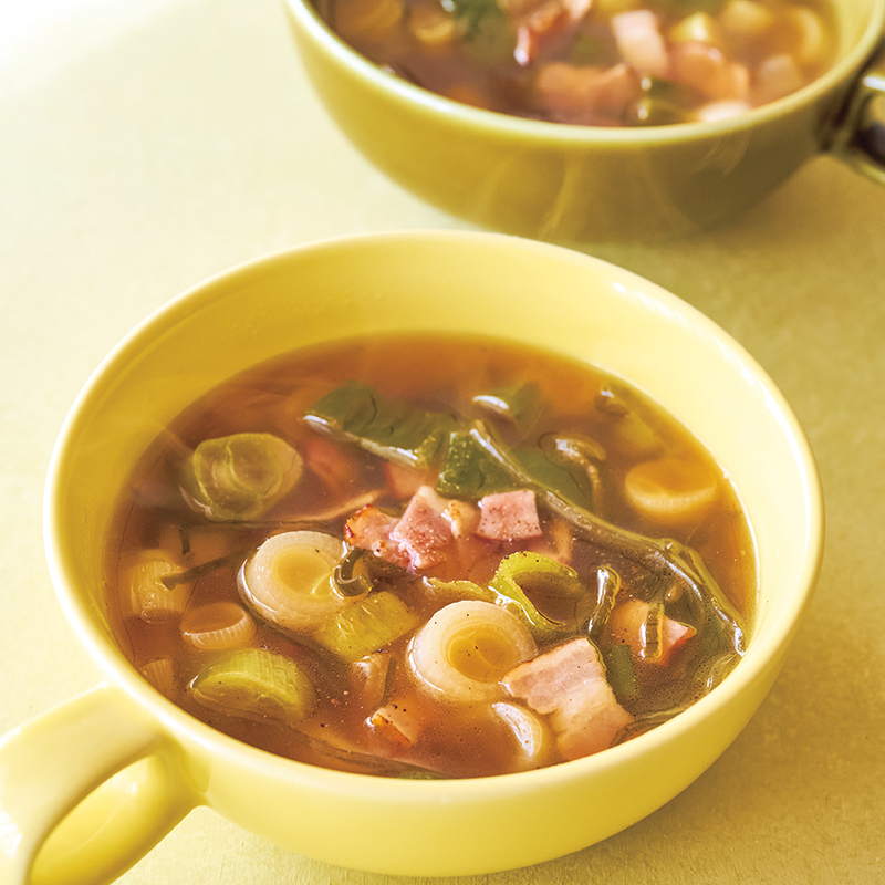 「ねぎとベーコンのスープ」