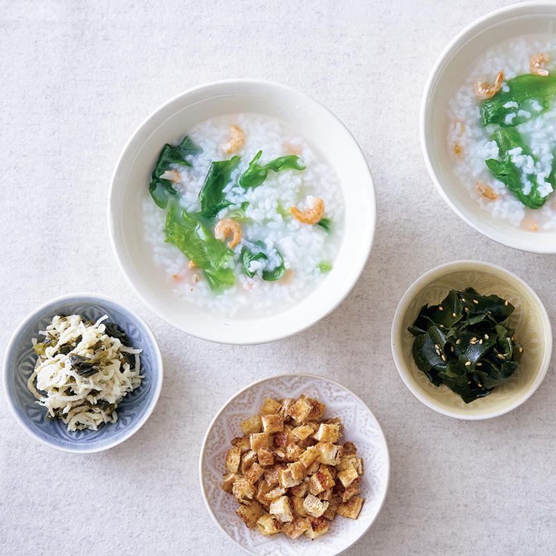 「レタスと干しえびのおかゆ」