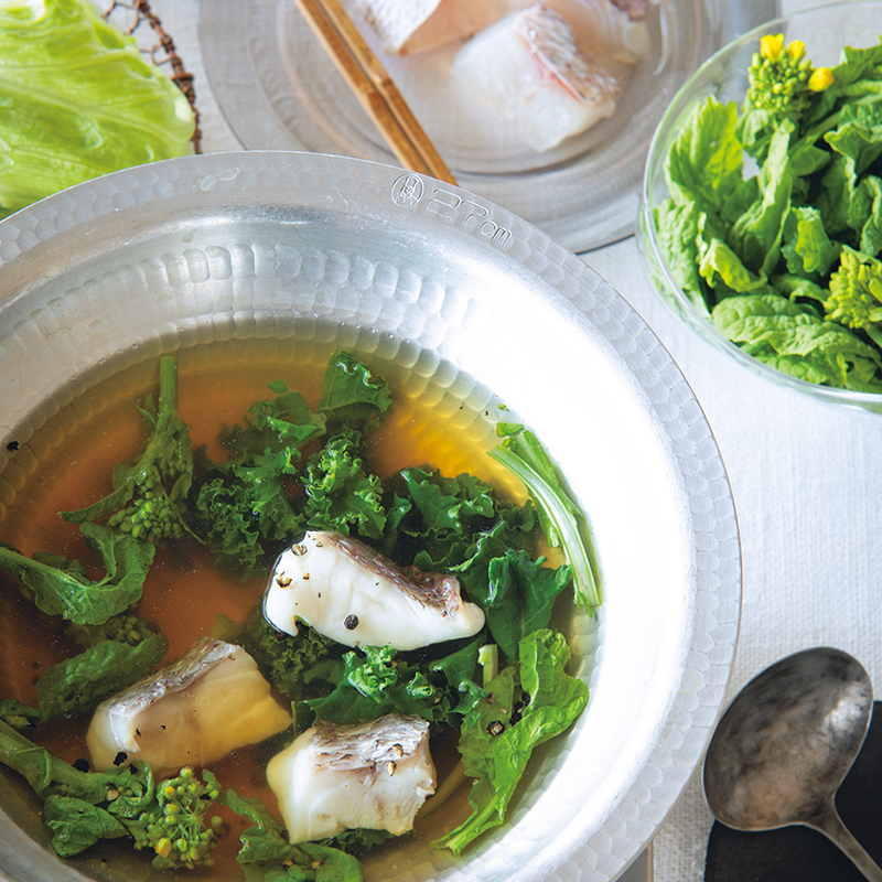 「鯛と野菜のだししゃぶ鍋」