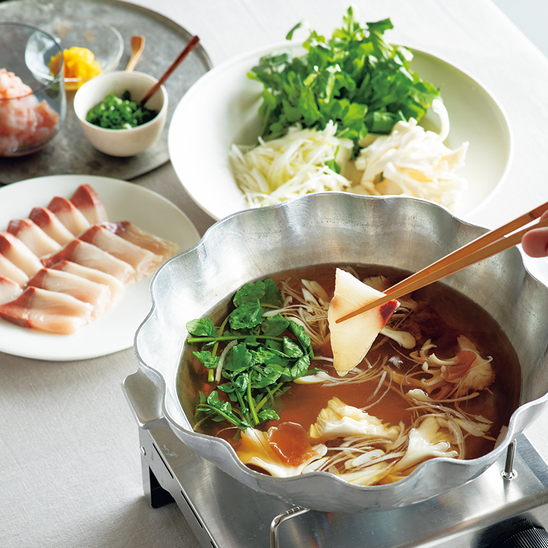 「ぶりとクレソンの梅だし鍋」