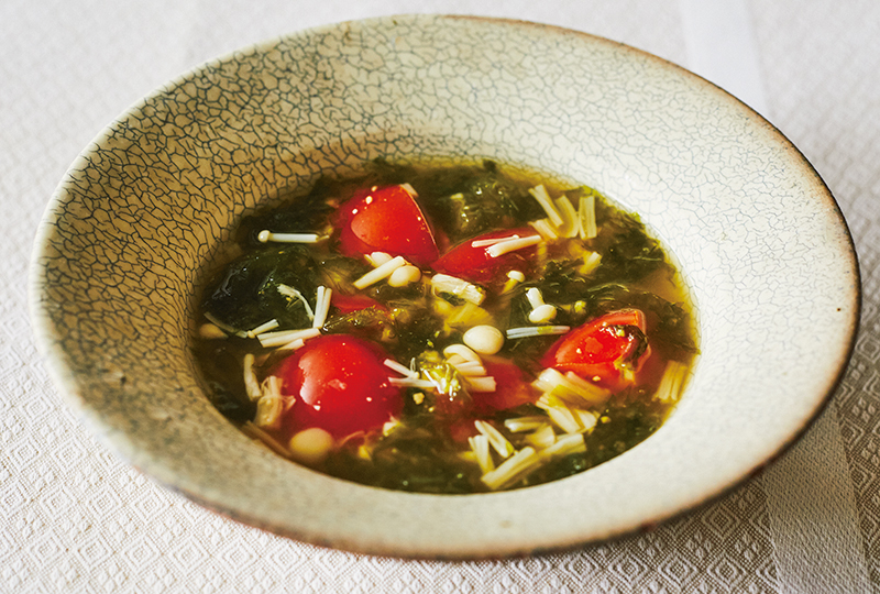 「あおさとトマトのみそスープ」