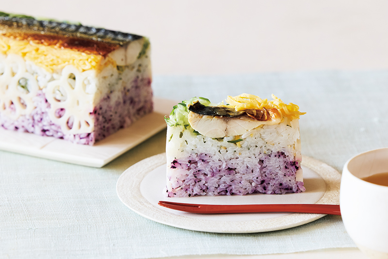 「焼きさばのパウンド型飾り寿司」