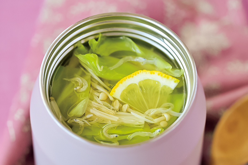 「ちりめんじゃこのレモンスープ」