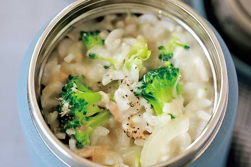 「ブロッコリーとツナのチーズリゾット」