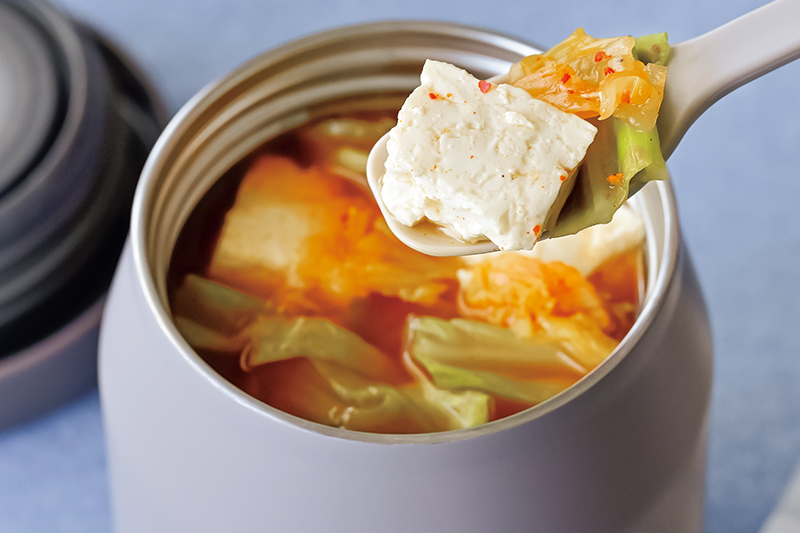「キャベツと豆腐のキムチスープ」