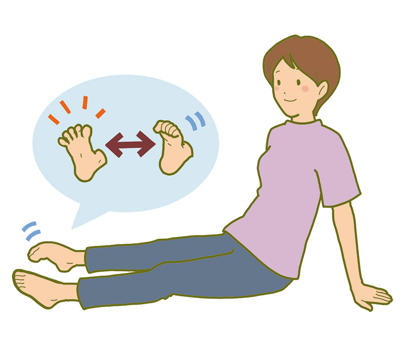 朝食断食の効果がUP！にぎにぎエクササイズ・足バージョン（イラスト／いばさえみ）