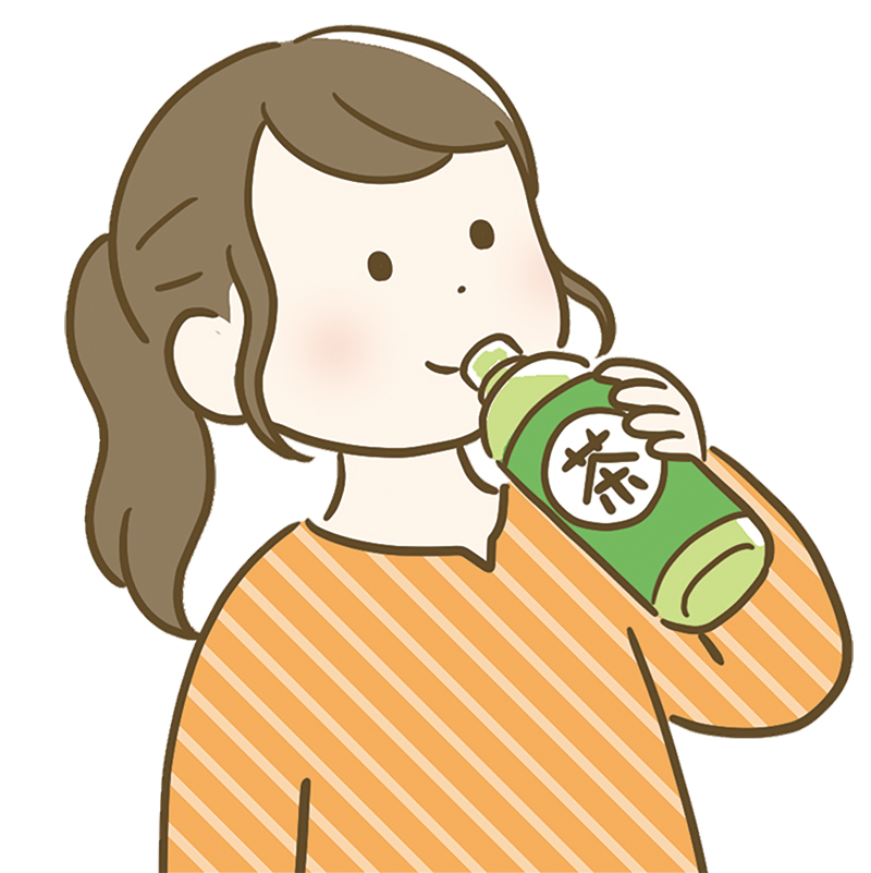 ペットボトルの緑茶でもOK！（イラスト／成瀬 瞳）