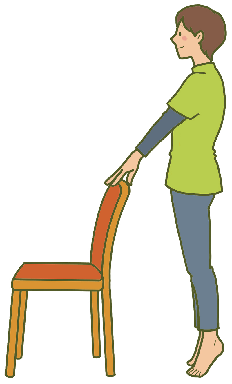 ゆっくりとかかとを上下する（イラスト／いばさえみ）