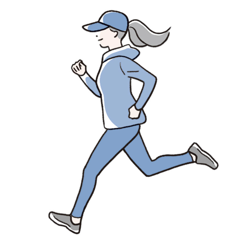 激しい運動はNG！（イラスト／上田惣子）