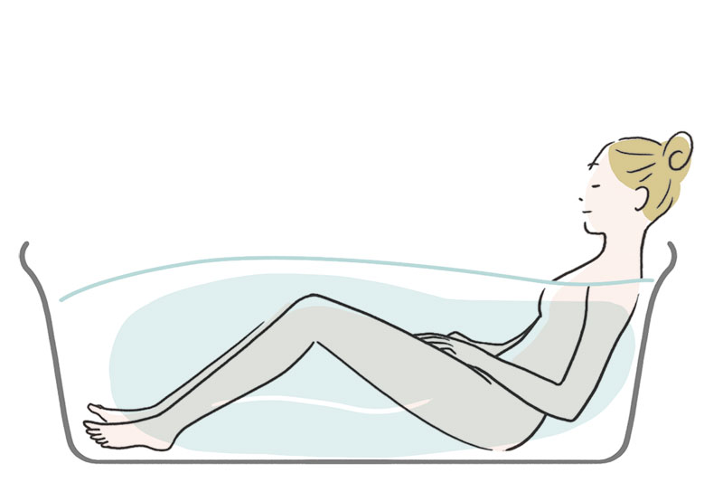 肩までつかる（イラスト／上田惣子）