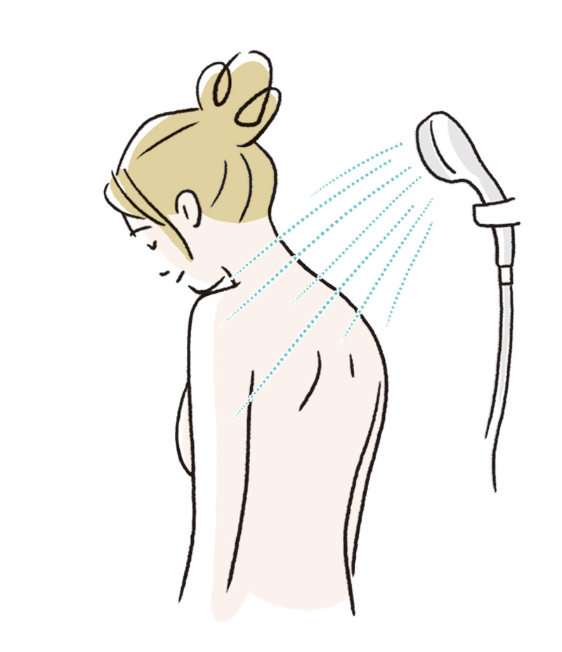 時間がないときの効果的なシャワーの使い方は？（イラスト／上田惣子）