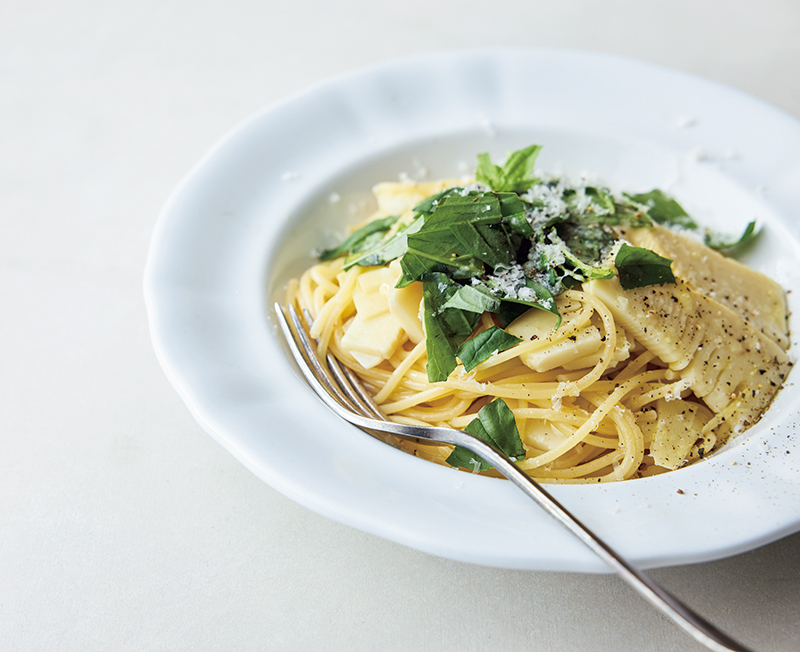 「たけのこのフレッシュバジルパスタ」