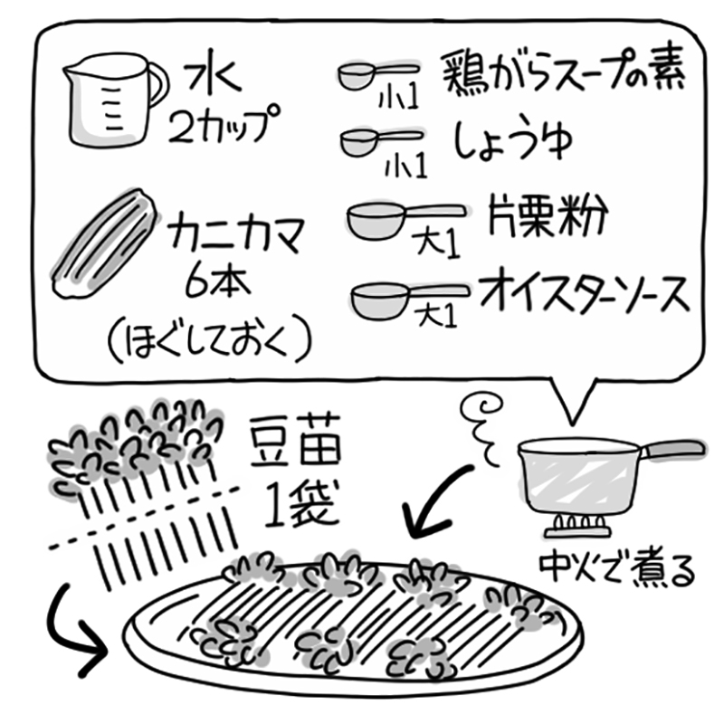 カニカマあんかけ（イラスト／うえだのぶ）