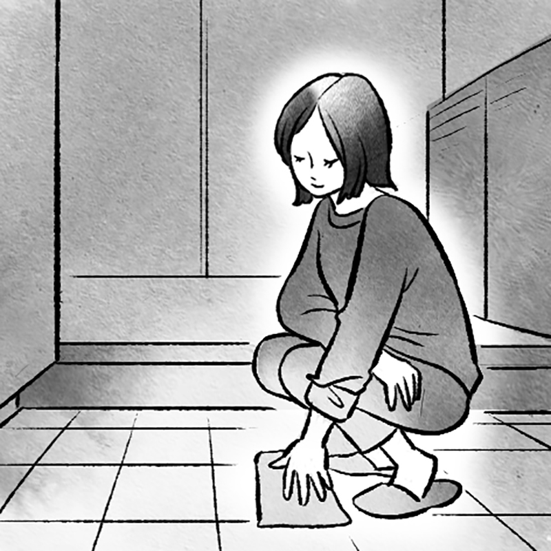 水拭きをするときに大事なのが、願い事を唱える（イラスト／ico.）