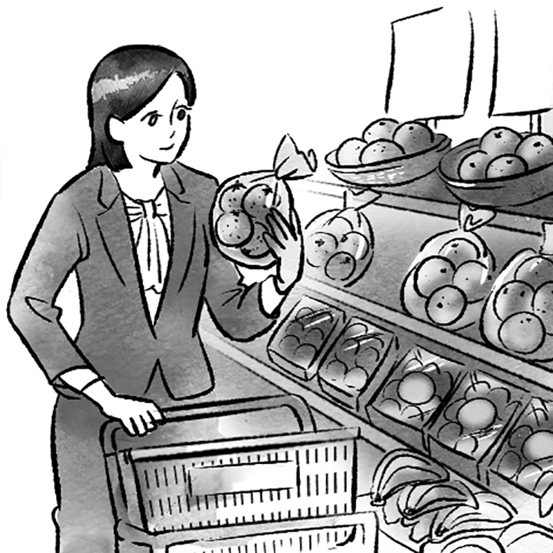 陽の気をまとって買い物することで、いい運気を家に持ち帰れる（イラスト／ico.）