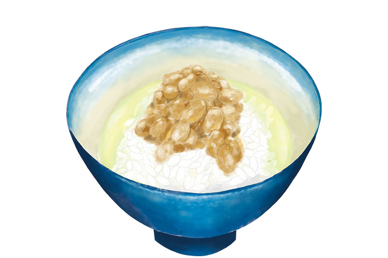 納豆茶漬け（イラスト／加藤麻依子）