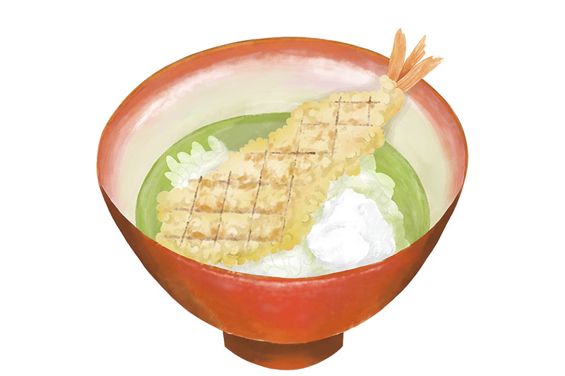 天ぷら茶漬け（イラスト／加藤麻依子）