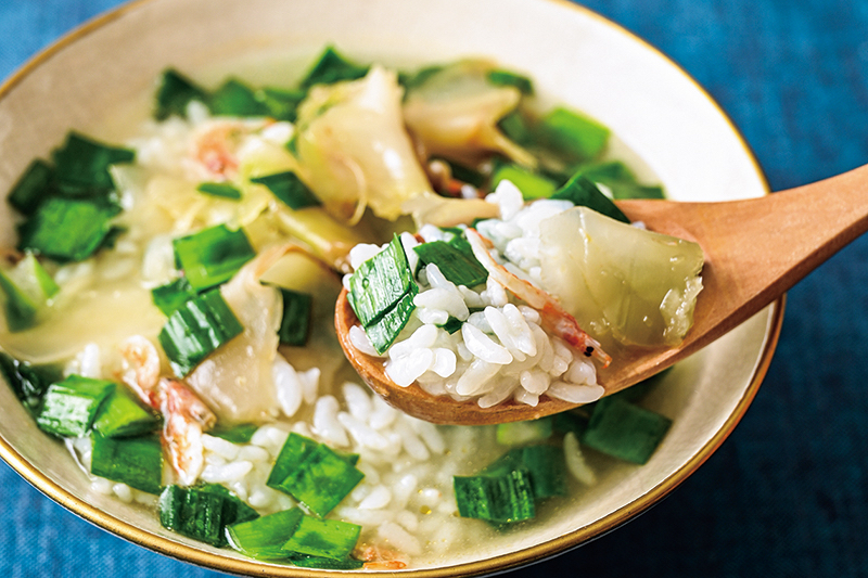 「桜えびとザーサイの火鍋風お茶漬け」