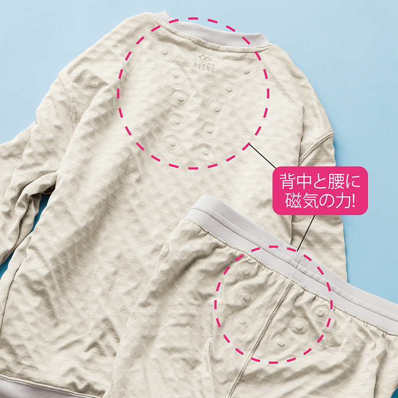 背中と腰に磁気の力！