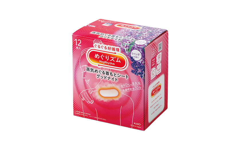 「めぐりズム 蒸気めぐる首もとシート グッドナイト」（12枚 1036円/花王）