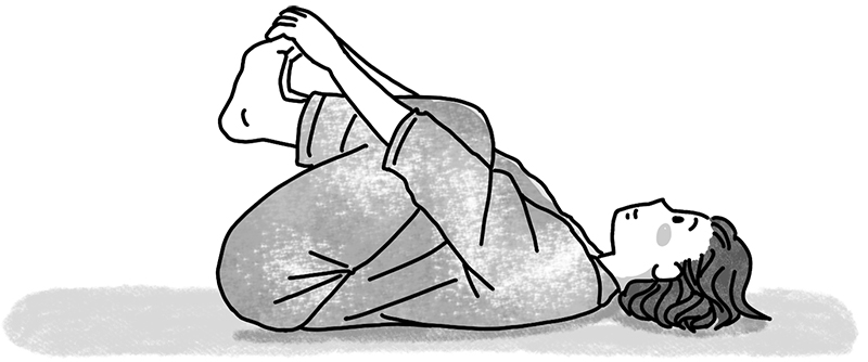 両足の先を両手でつかむ（イラスト／鈴木みゆき）