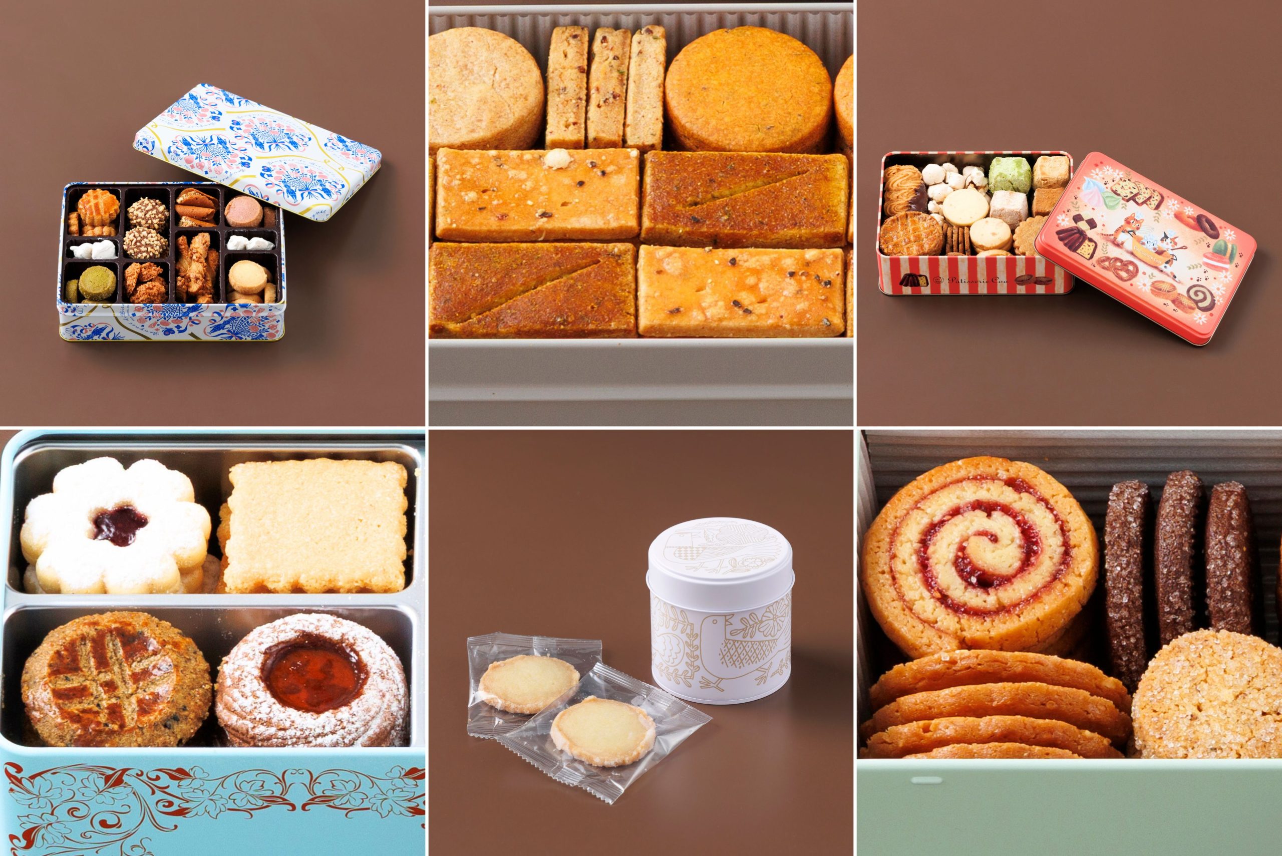 缶のデザイン、クッキーの並び方…どれも個性的！（撮影／玉井幹郎）