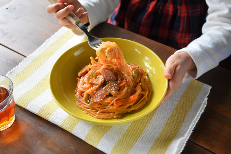 茹でる前のパスタをそのまま入れて作れるのが嬉しい！