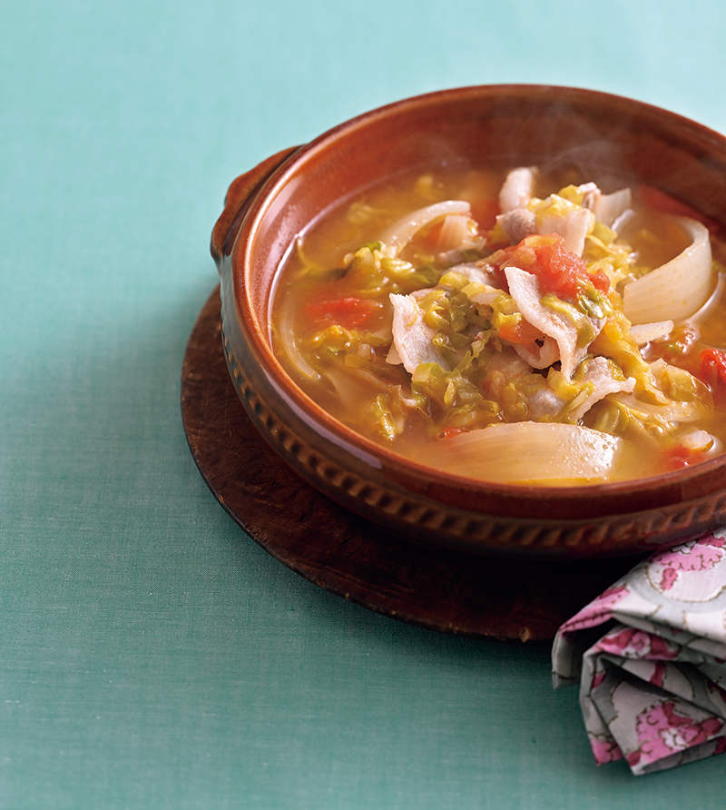 発酵キャベツのボルシチ風スープ