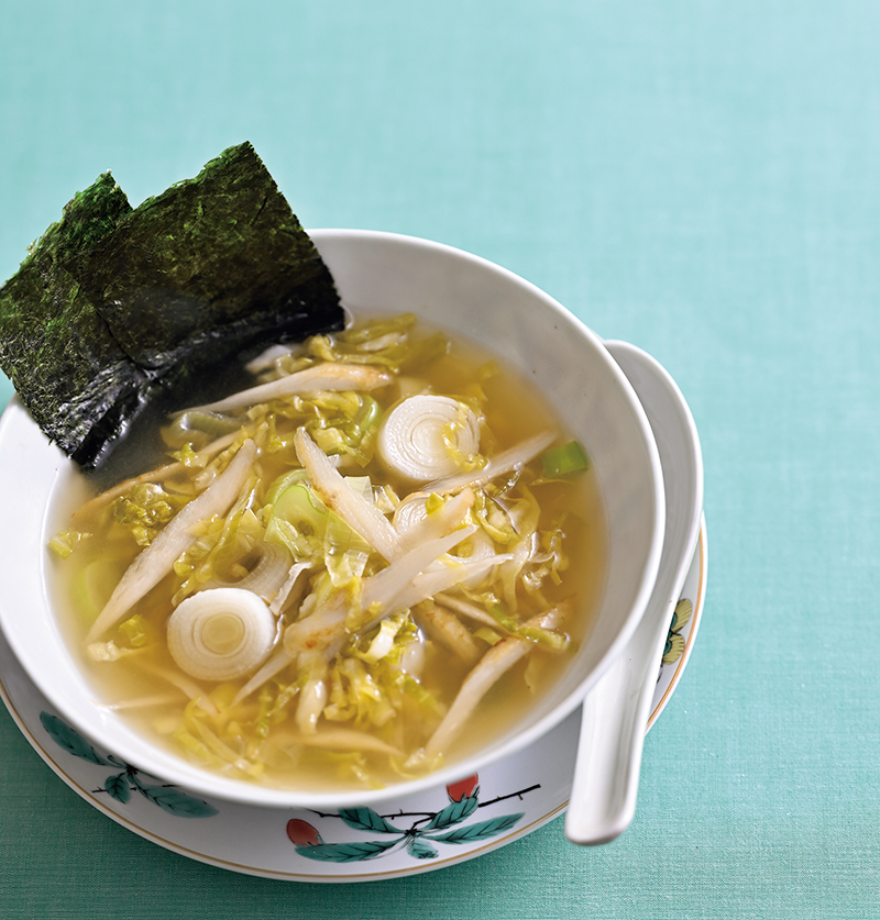 ごぼうとねぎののり中華スープ