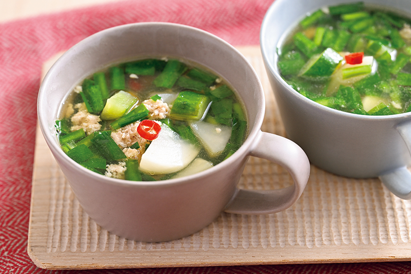 ひき肉とにらのスープ