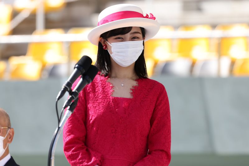 国体のときは胸元が広く開いていた。（2022年10月、写真／JMPA）