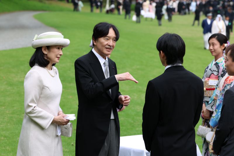ときに身振りも交えて。（2026年4月、写真／JMPA）
