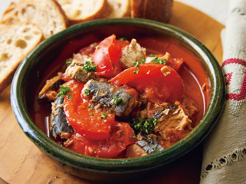 さば缶レンチンレシピのひとつ、「さばのトマト煮」