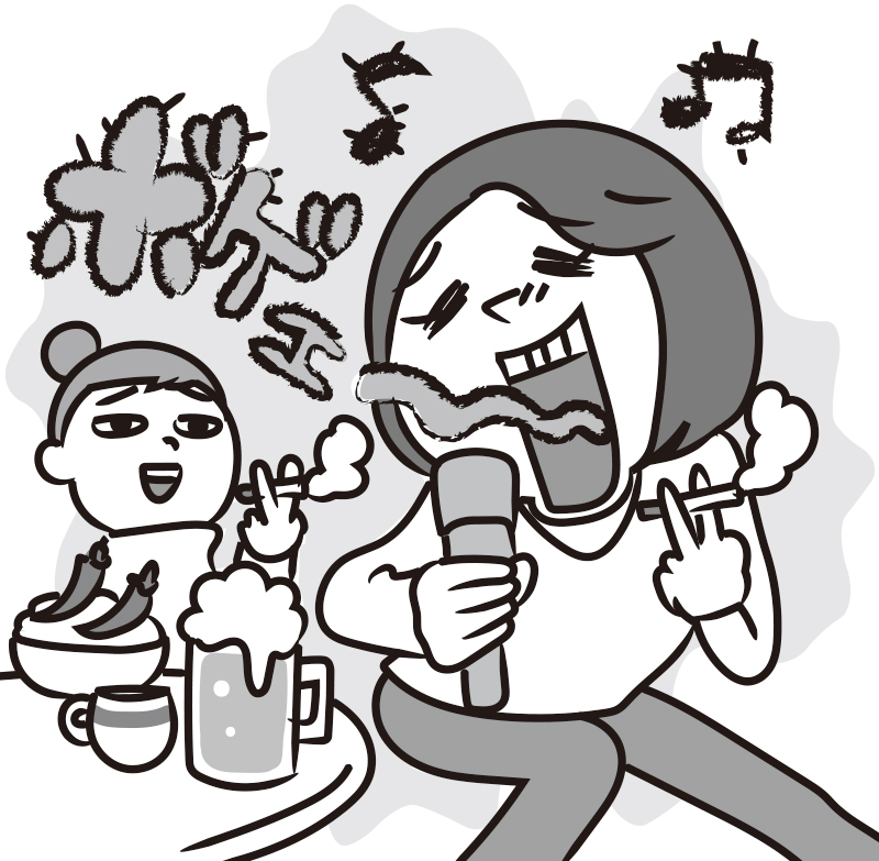 喫煙やアルコール類、辛い食べ物の摂りすぎも要注意（イラスト／藤井昌子）