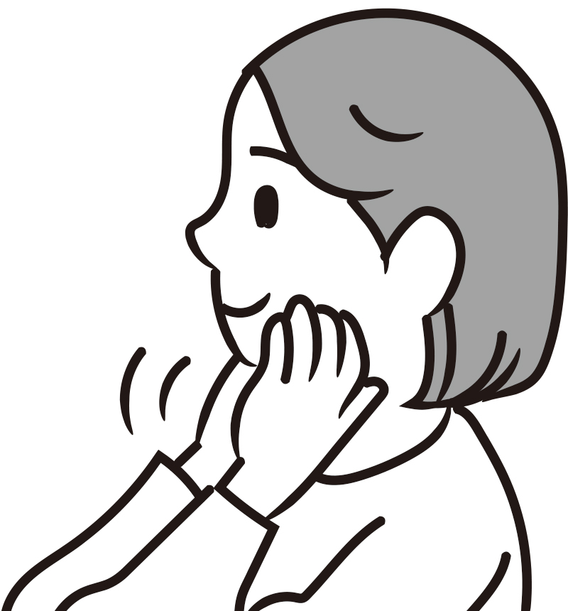 耳下腺マッサージ（イラスト／藤井昌子）