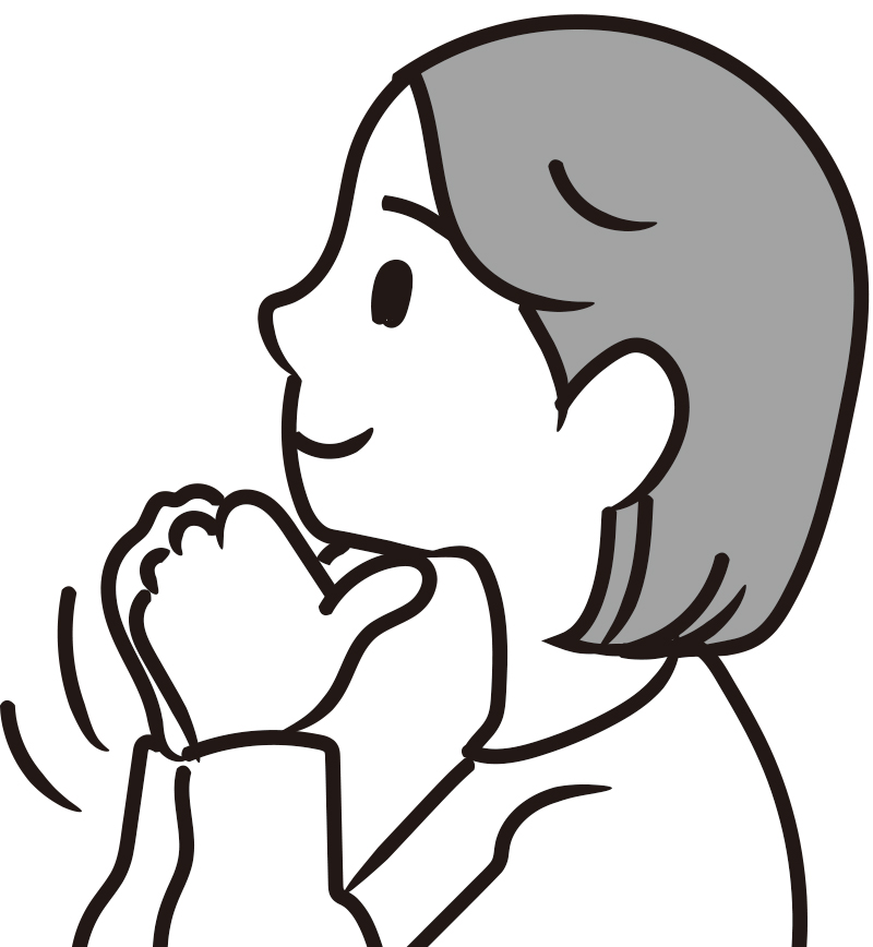 顎下腺マッサージ（イラスト／藤井昌子）