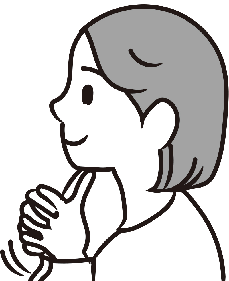 舌下腺マッサージ（イラスト／藤井昌子）