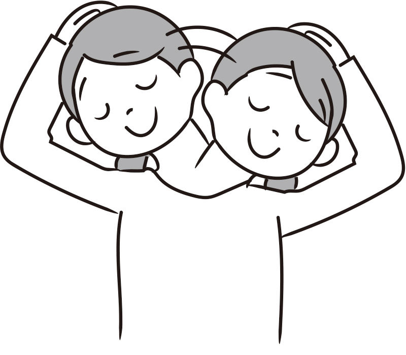 首を左右に伸ばす（イラスト／藤井昌子）