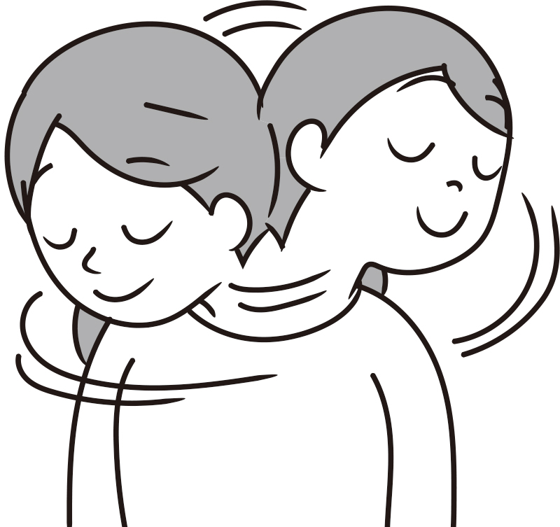 首を大きく回す（イラスト／藤井昌子）