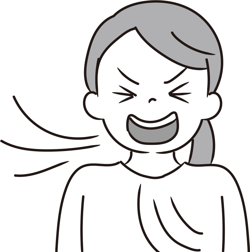 口から息を3回吸う（イラスト／藤井昌子）
