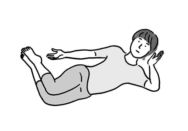 脇腹に力が入ればOK（イラスト／細川夏子）